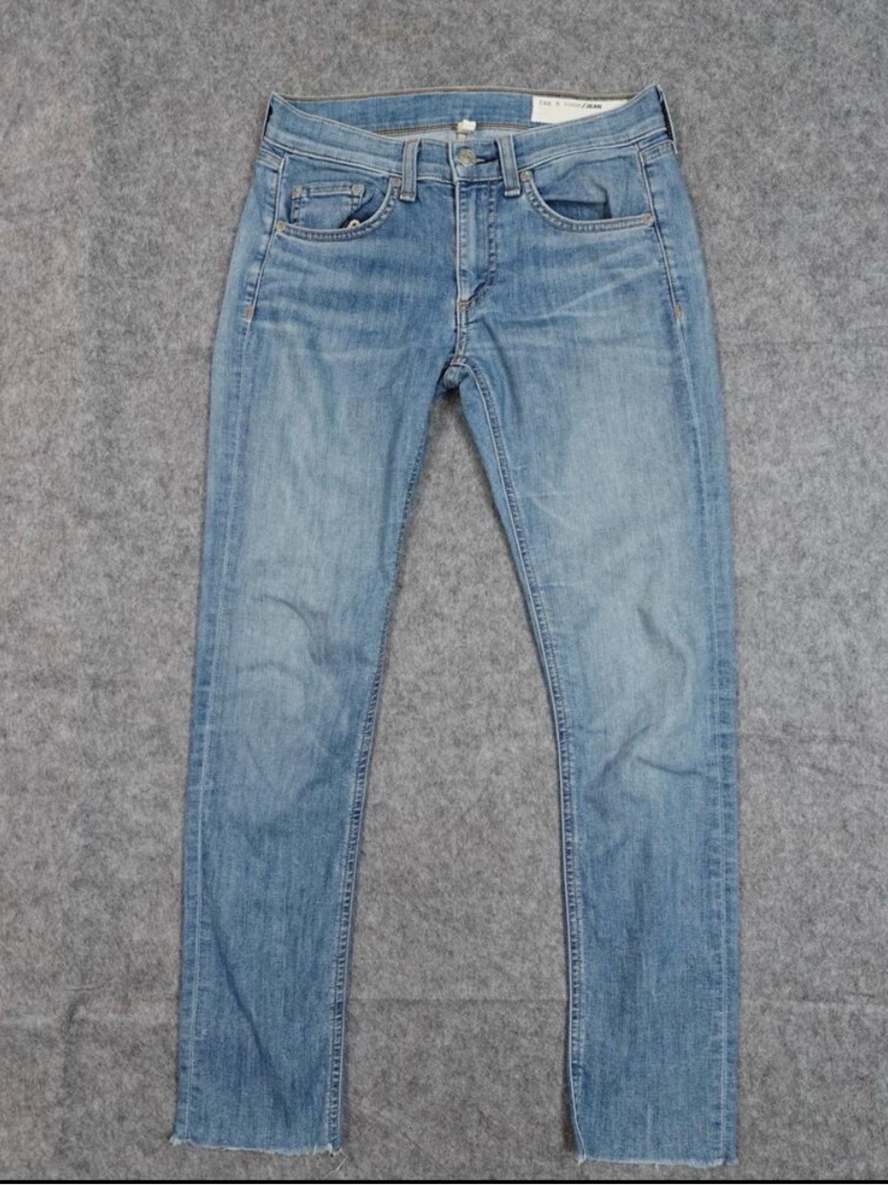 RAG & BONE ANKLE SKINNY JEANS RAW HEM MEDIUM WASH LUCKY ROUGE SIZE 23